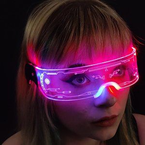 Cyberpunk LED Glasses | Futuristic Fashion Goggle | Rave Festival Accessories